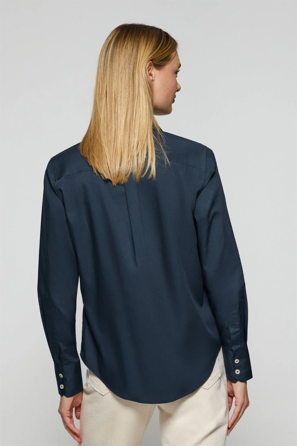 Navy-blue poplin shirt with Rigby Go logo - Image 5