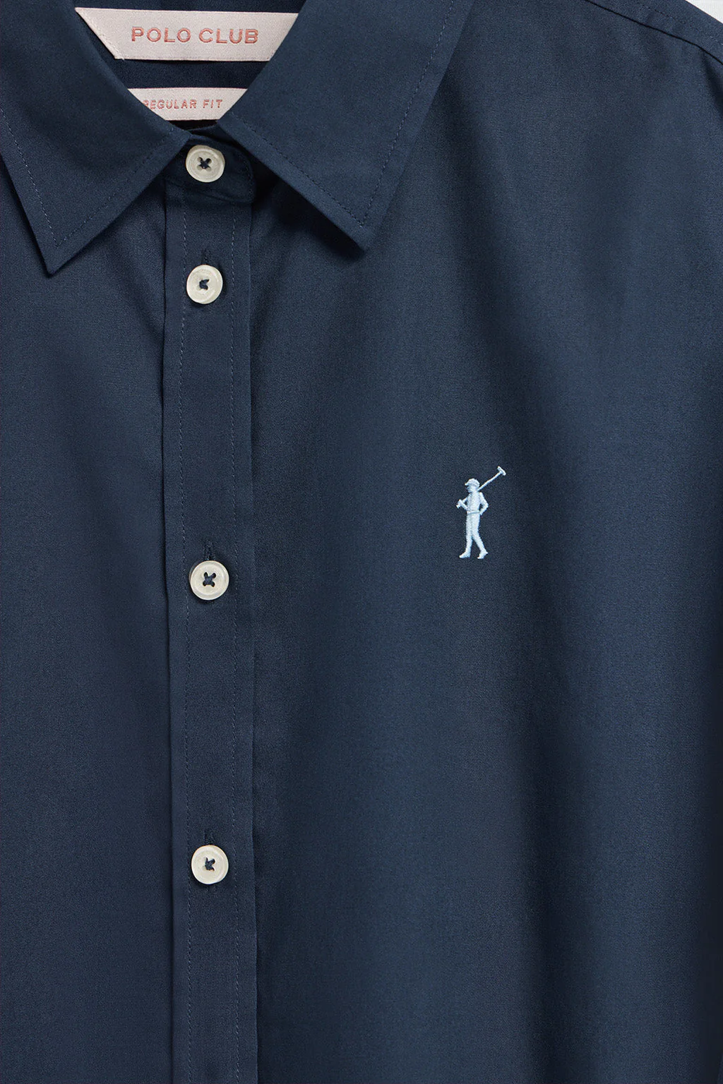 Navy-blue poplin shirt with Rigby Go logo - Image 7