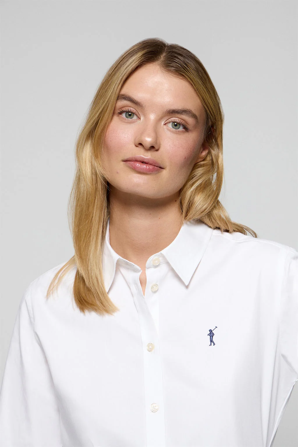 White poplin shirt with Rigby Go logo - Image 2