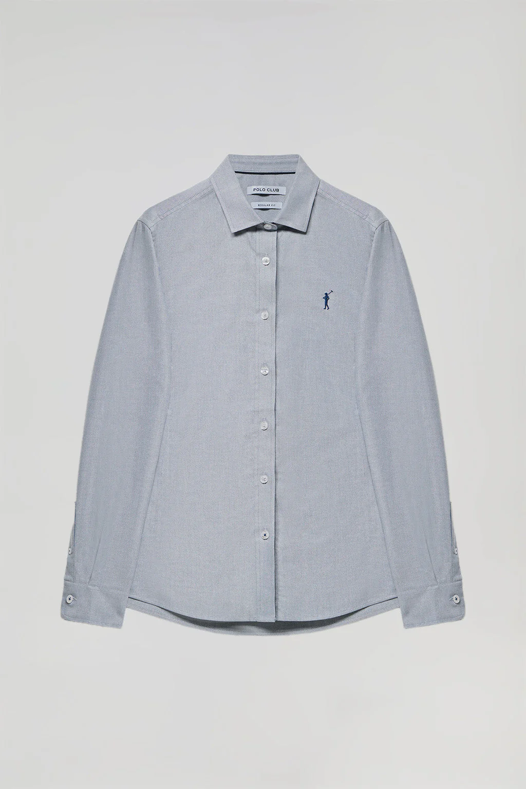 Denim-blue regular-fit Oxford shirt with Rigby Go logo - Image 10