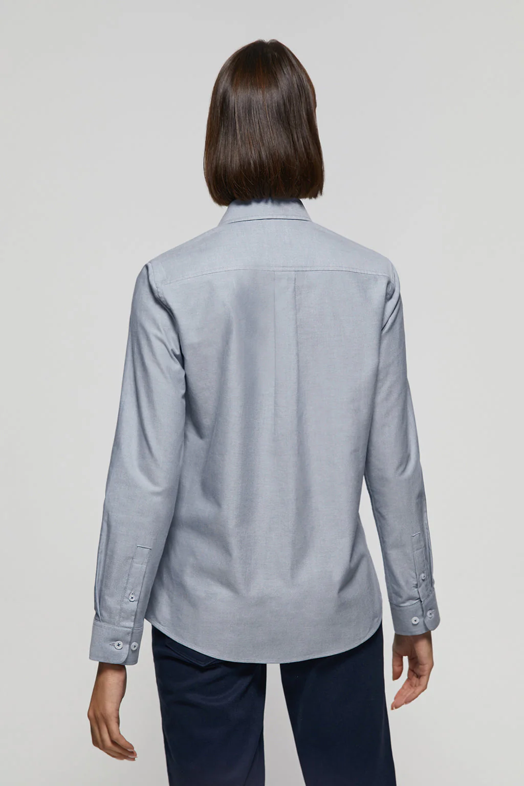 Denim-blue regular-fit Oxford shirt with Rigby Go logo - Image 5