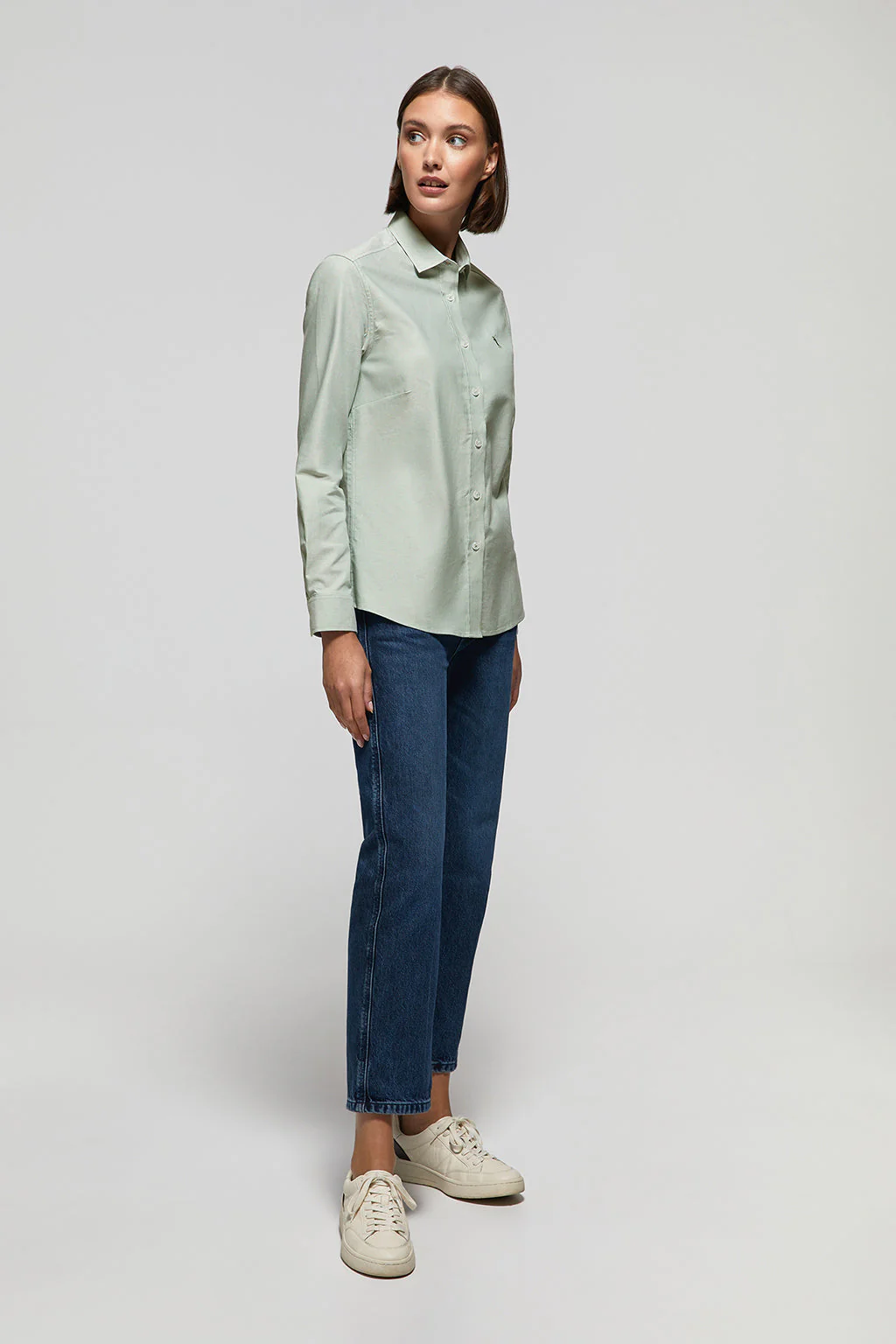 Jade-green regular-fit Oxford shirt with Rigby Go logo - Image 2