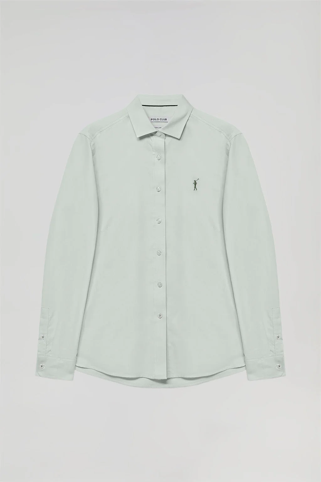 Jade-green regular-fit Oxford shirt with Rigby Go logo - Image 9
