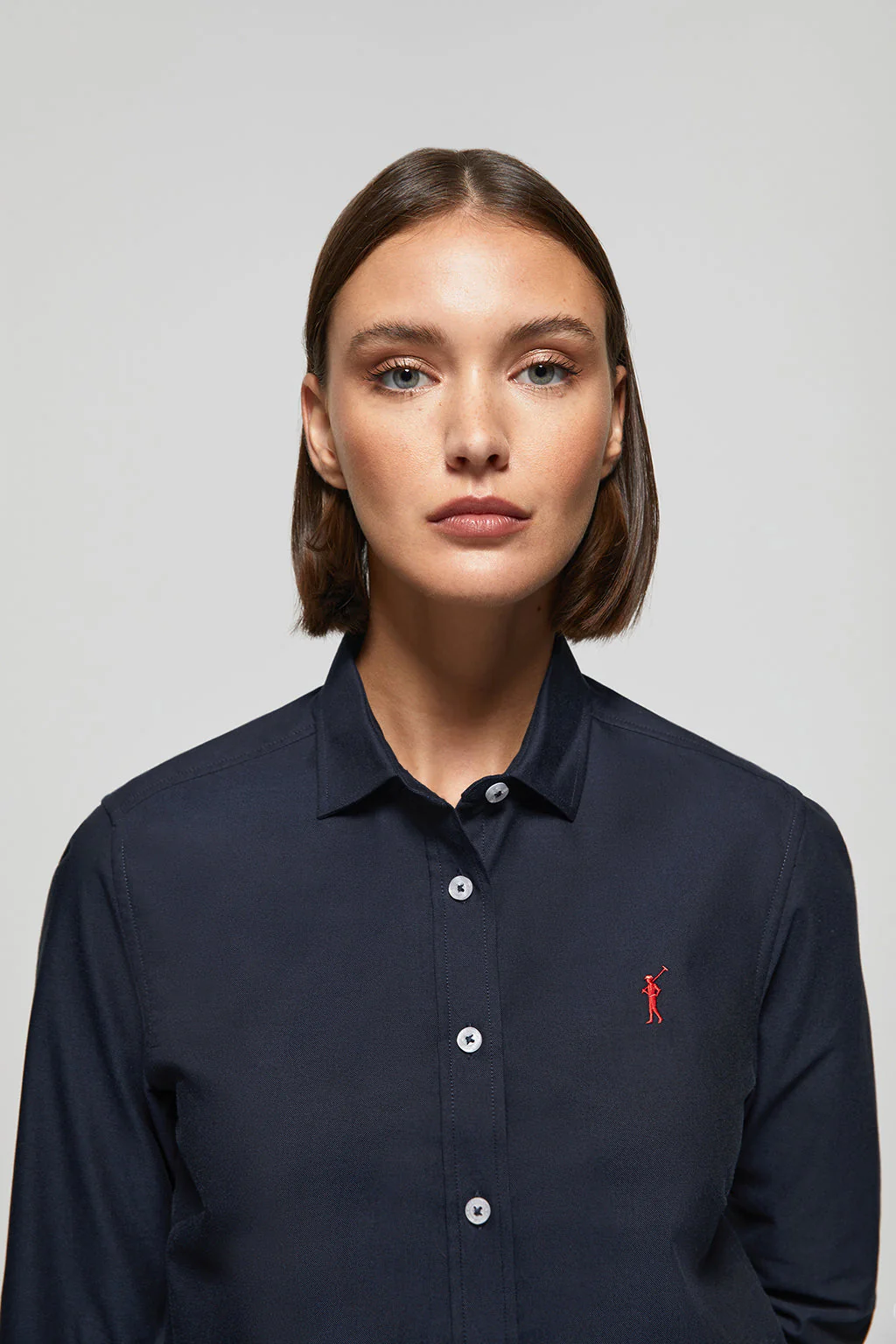 Navy-blue regular-fit Oxford shirt with Rigby Go logo - Image 2