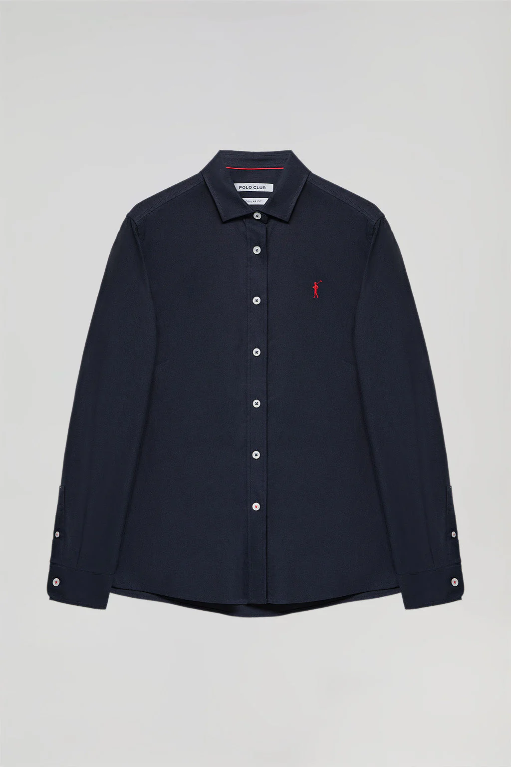 Navy-blue regular-fit Oxford shirt with Rigby Go logo - Image 6