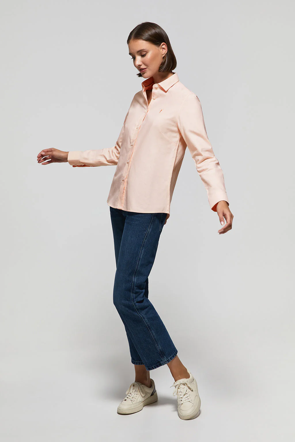 Peach regular-fit Oxford shirt with Rigby Go logo - Image 3