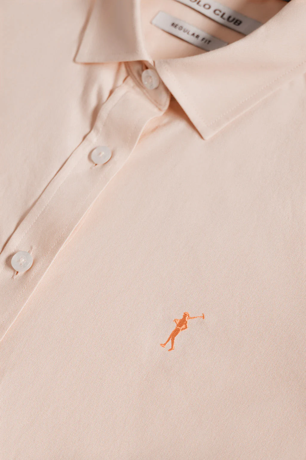 Peach regular-fit Oxford shirt with Rigby Go logo - Image 7