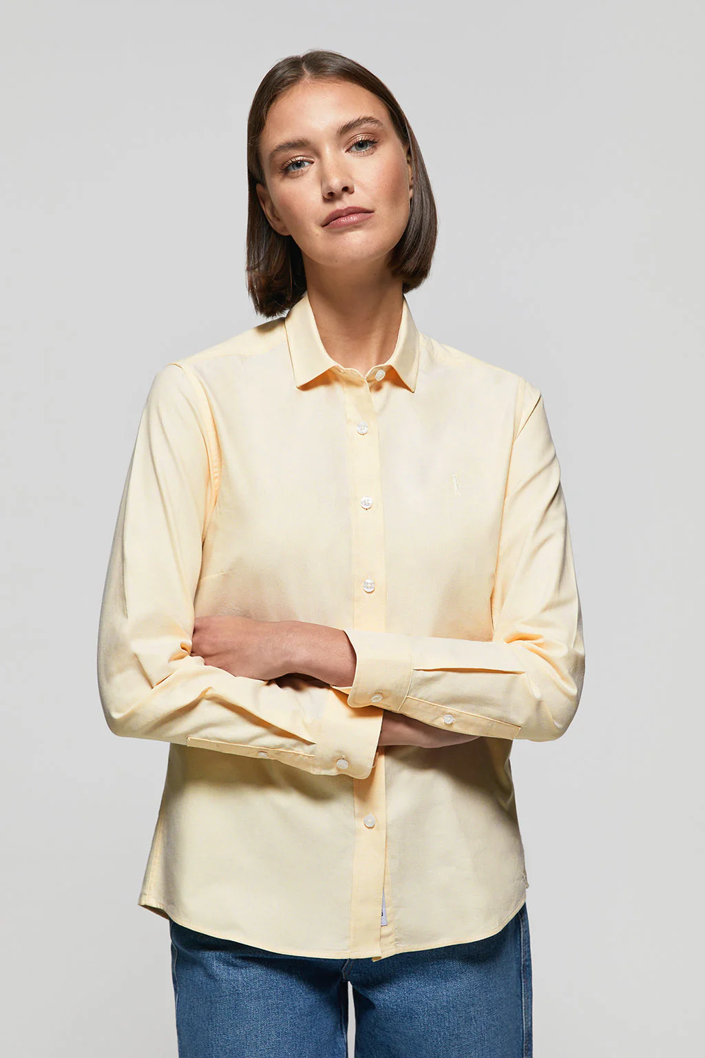 Yellow regular-fit Oxford shirt with Rigby Go logo - Image 2