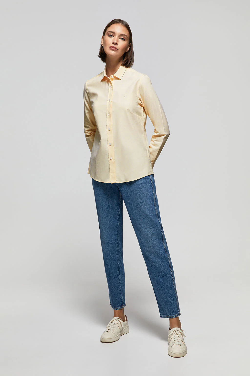 Yellow regular-fit Oxford shirt with Rigby Go logo - Image 3
