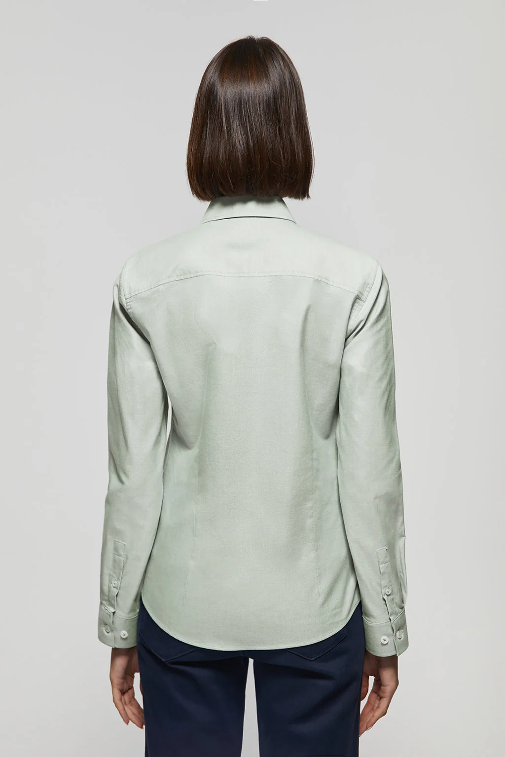 Jade-green slim-fit Oxford shirt with Rigby Go logo - Image 4