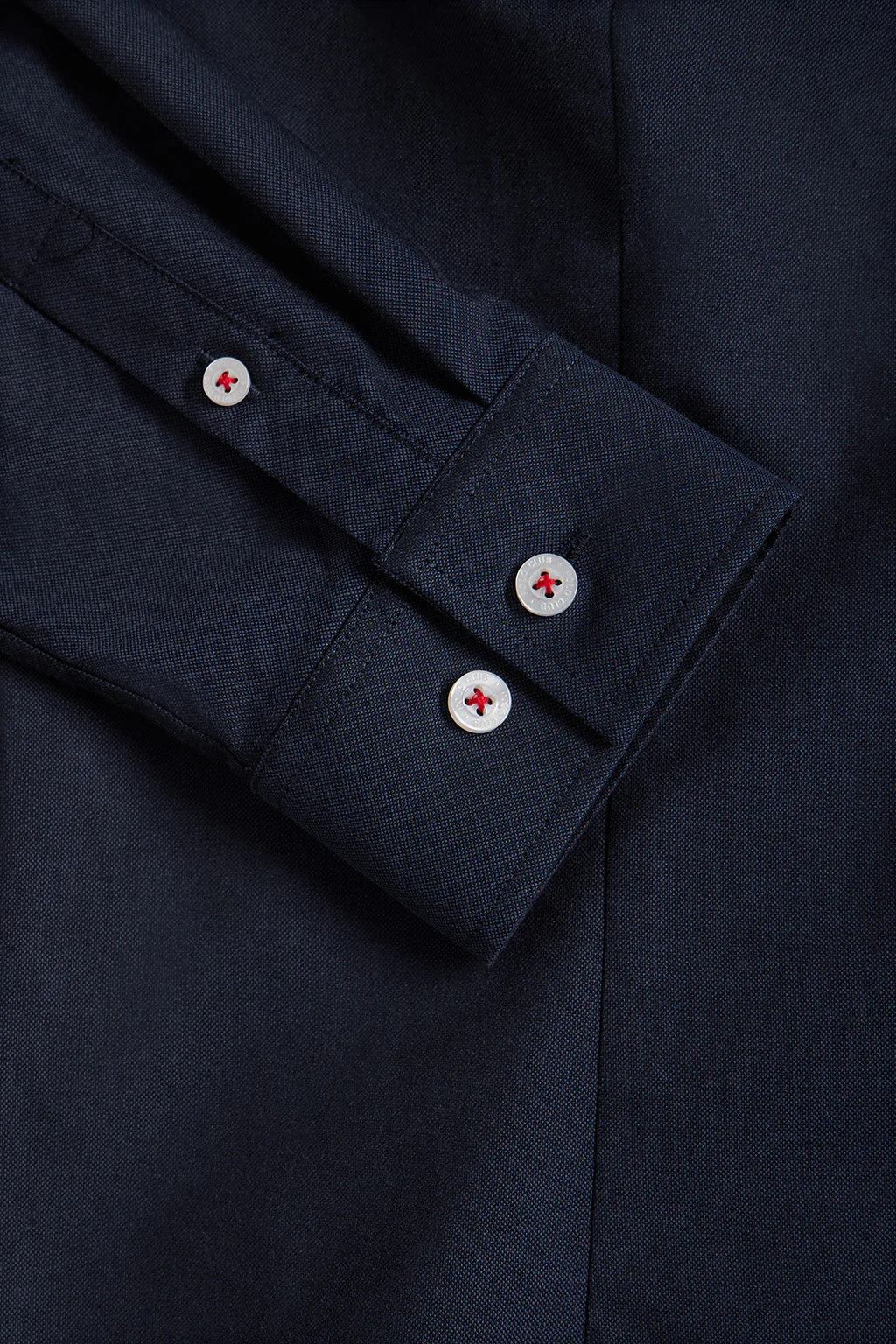 Navy-blue slim-fit Oxford shirt with Rigby Go logo - Image 9