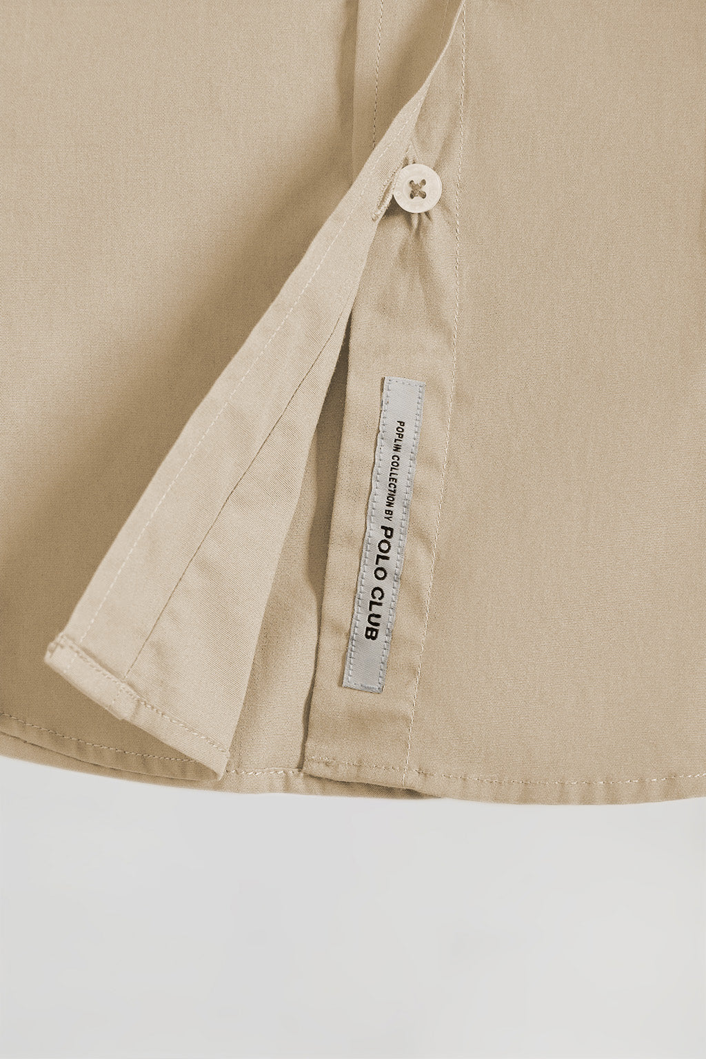 Beige slim-fit poplin shirt with Rigby Go embroidery - Image 7