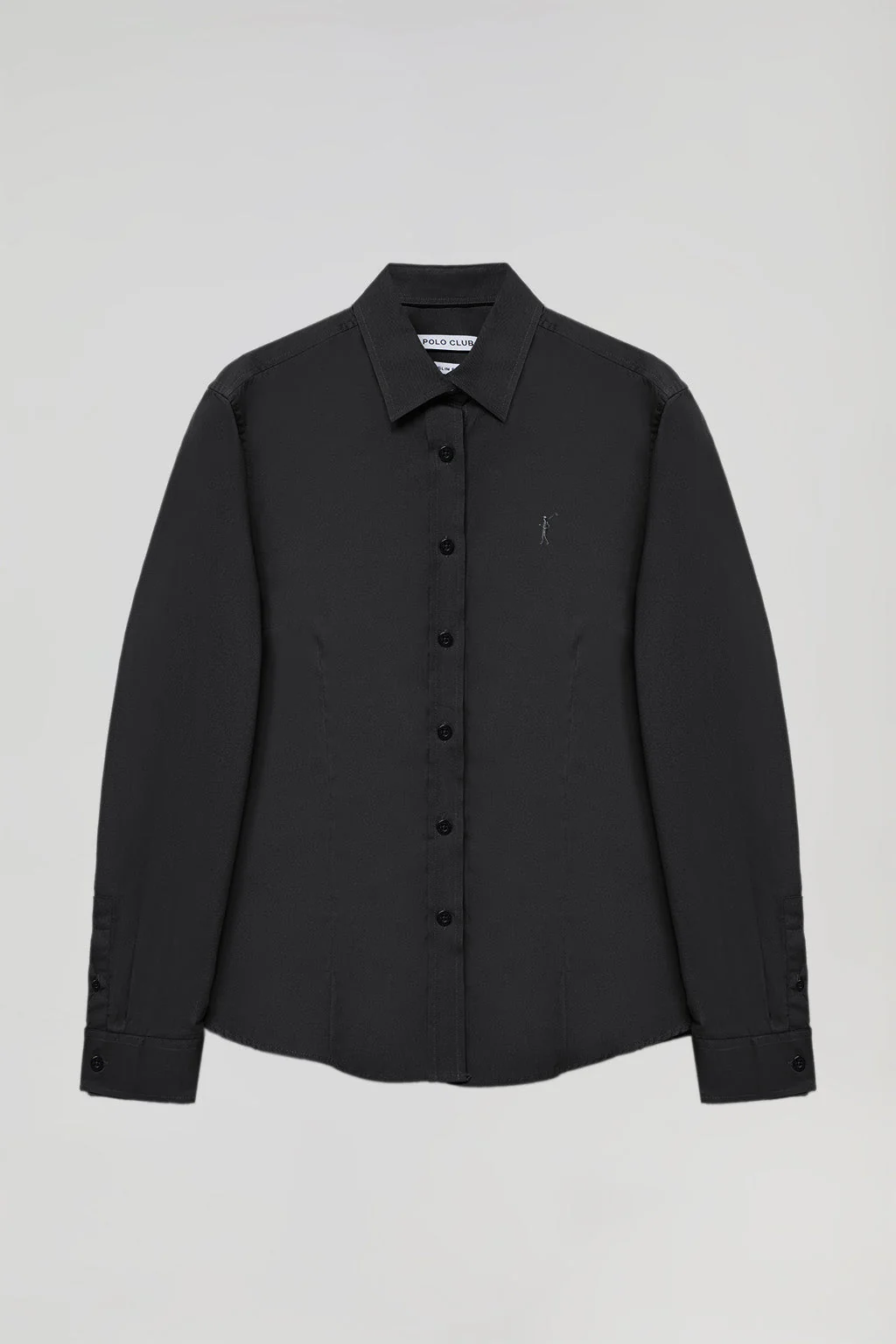 Black slim-fit poplin shirt with Rigby Go embroidery - Image 5