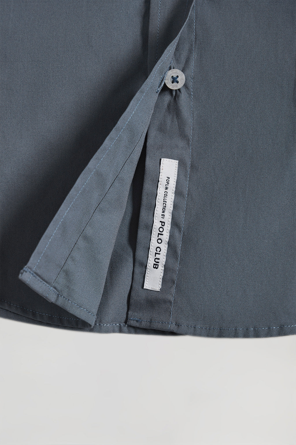 Denim-blue slim-fit poplin shirt with Rigby Go embroidery - Image 7