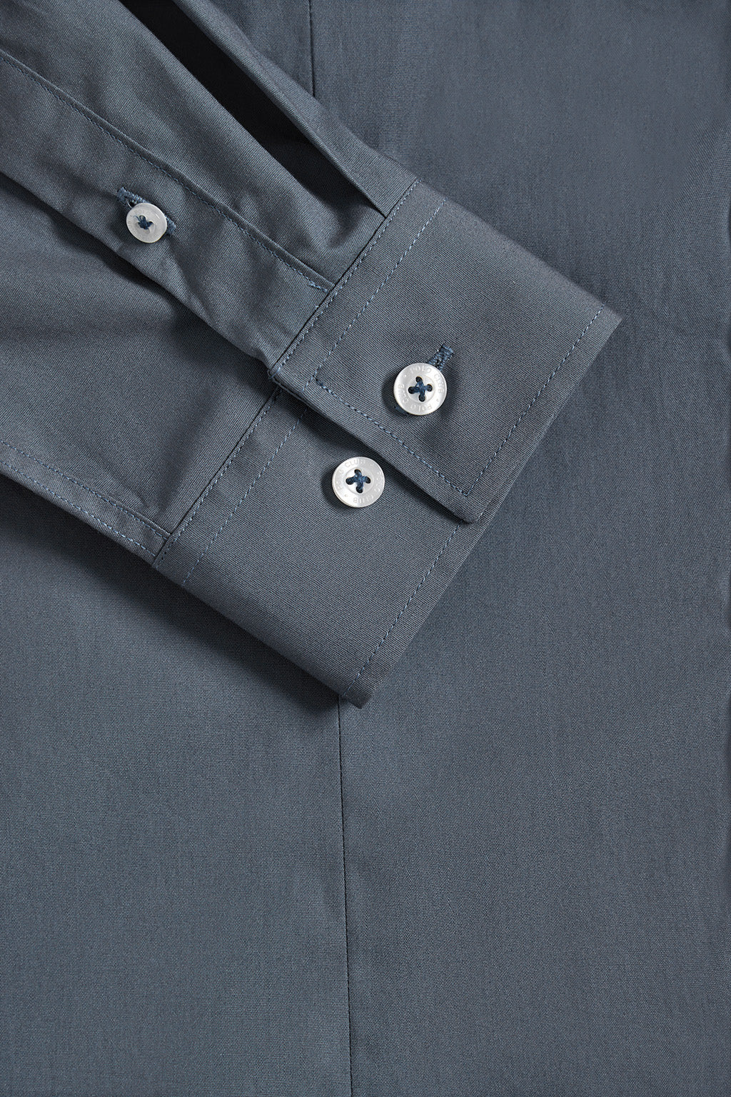 Denim-blue slim-fit poplin shirt with Rigby Go embroidery - Image 8