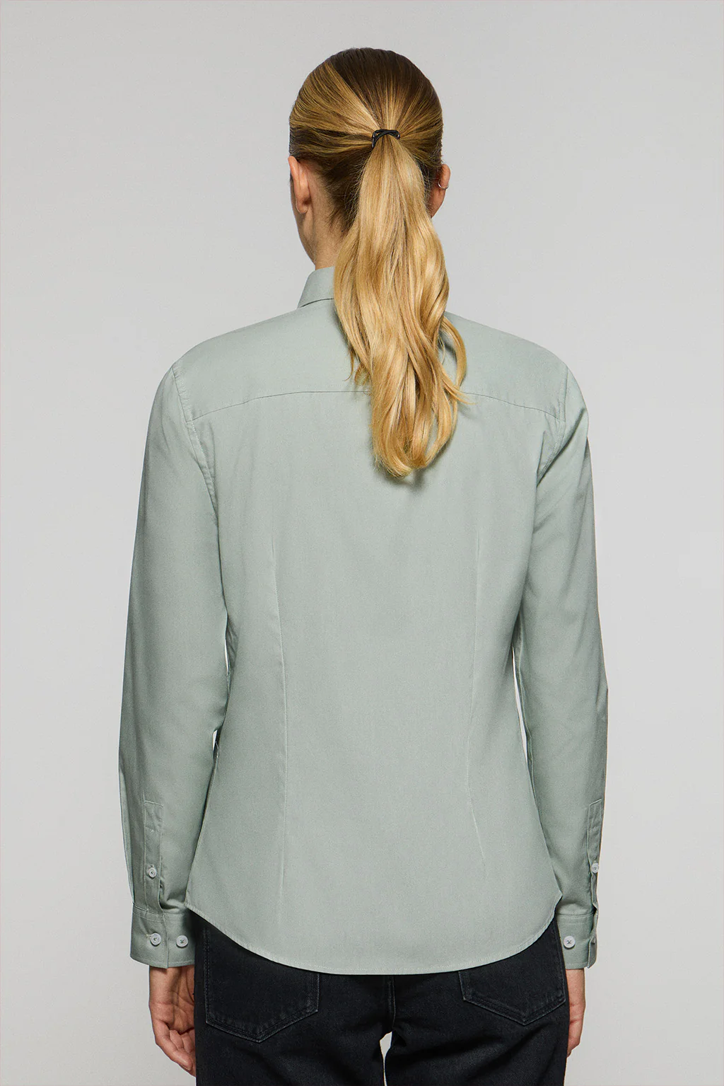 Jade-green slim-fit poplin shirt with Rigby Go embroidery - Image 4