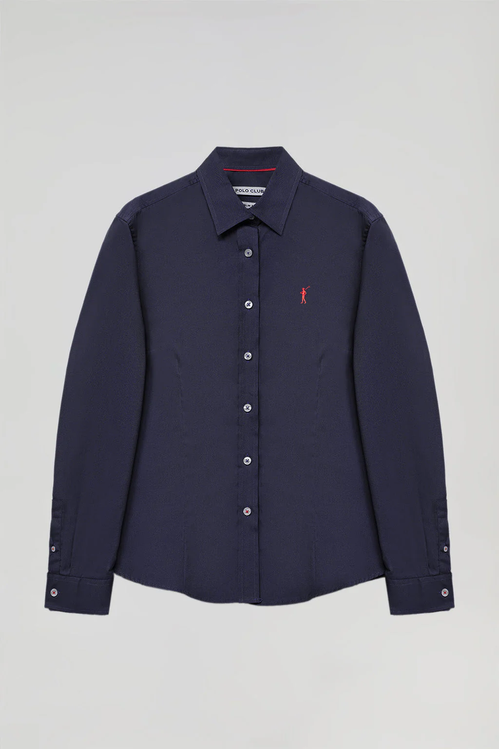 Navy-blue slim-fit poplin shirt with Rigby Go embroidery - Image 5