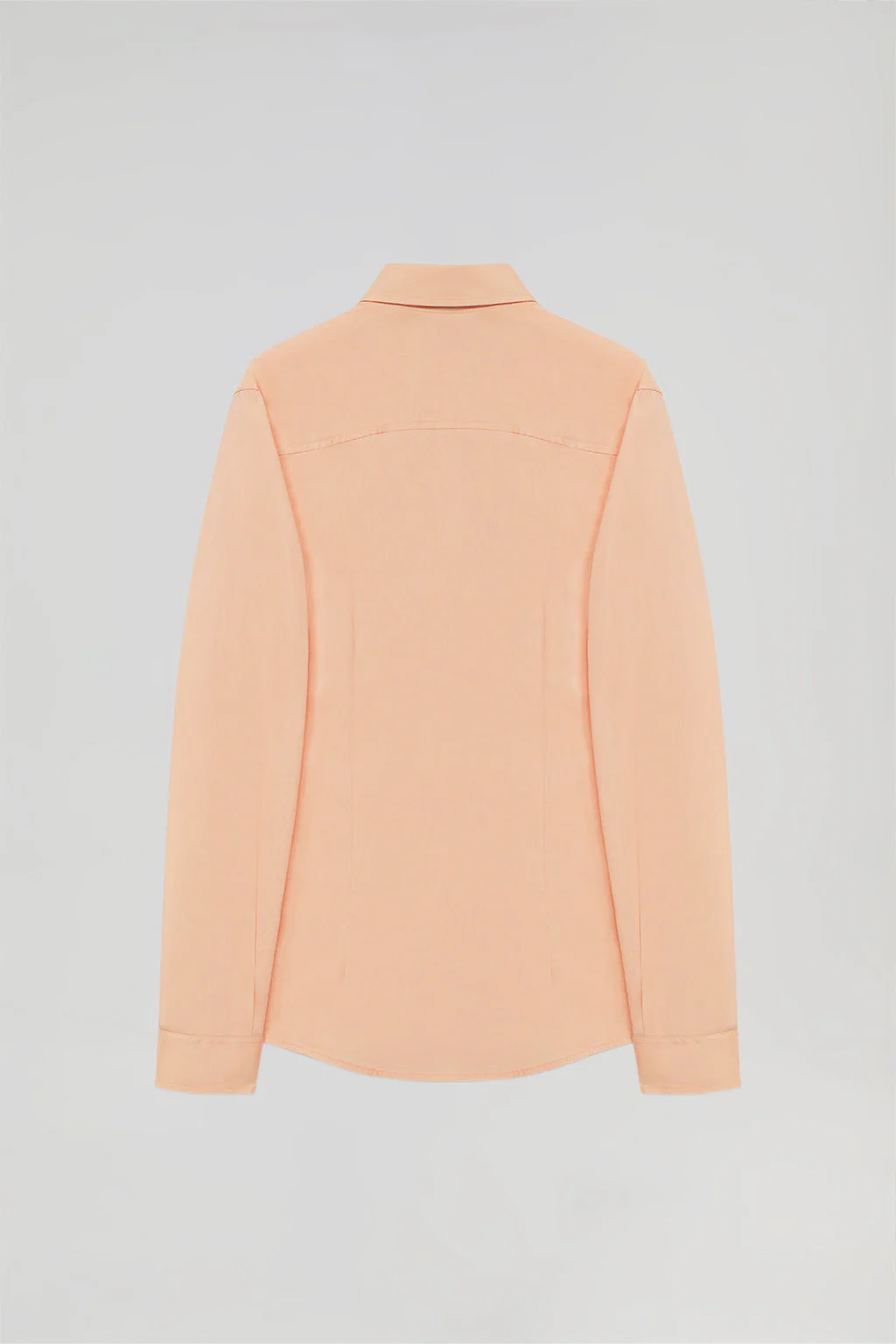 Peach slim-fit poplin shirt with Rigby Go embroidery - Image 9