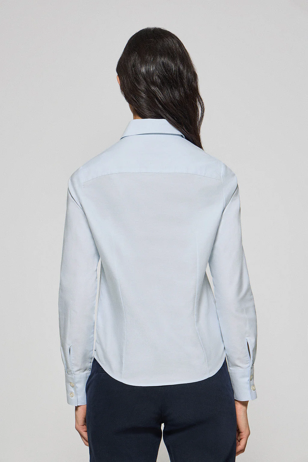 Sky-blue slim-fit Oxford shirt with Rigby Go embroidered logo - Image 4