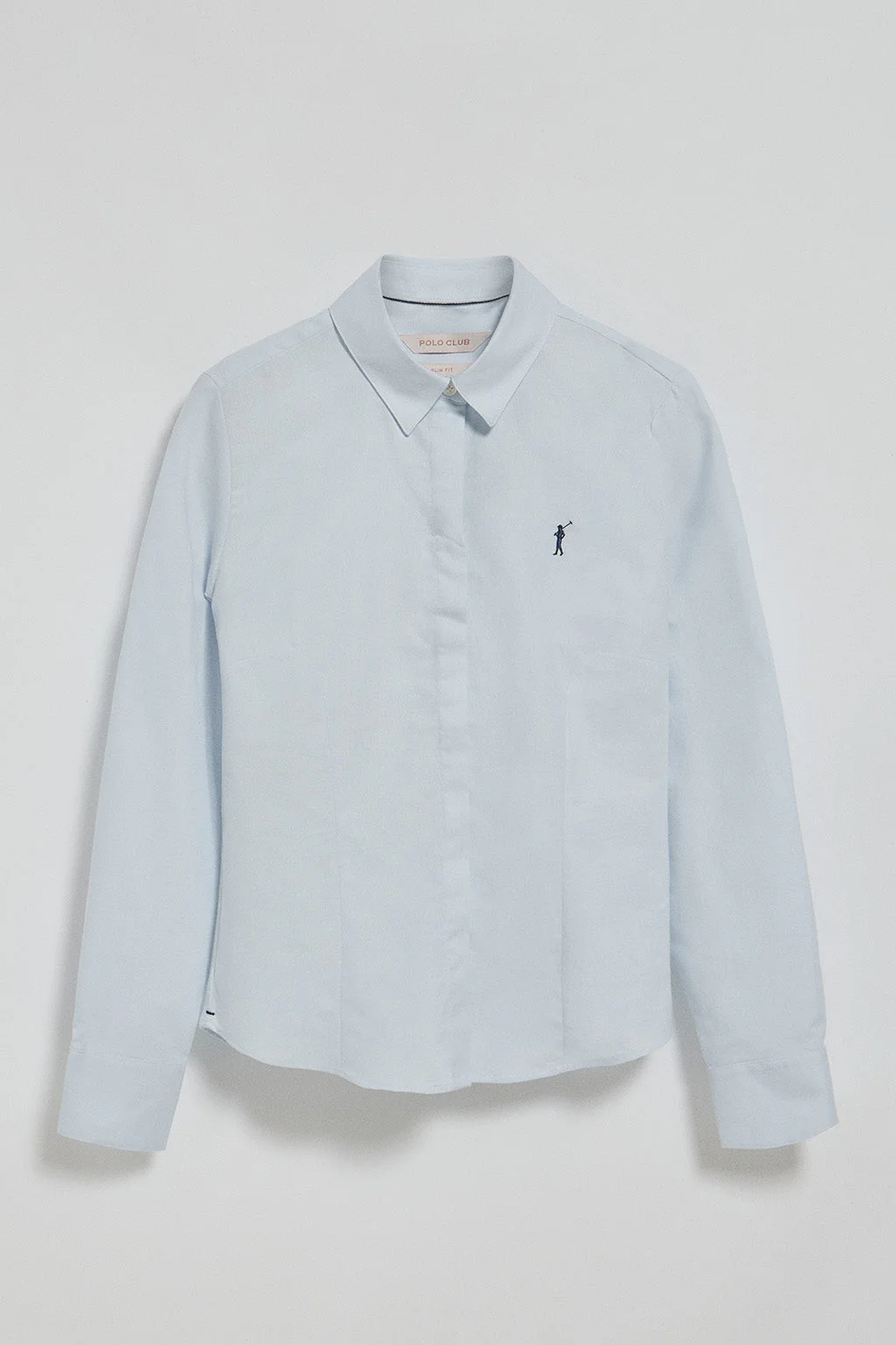 Sky-blue slim-fit Oxford shirt with Rigby Go embroidered logo - Image 9