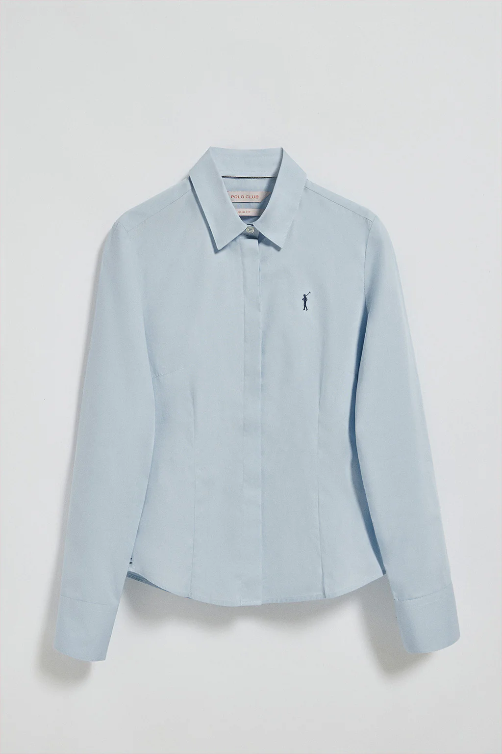 Sky-blue slim-fit poplin shirt with Rigby Go embroidered logo - Image 8