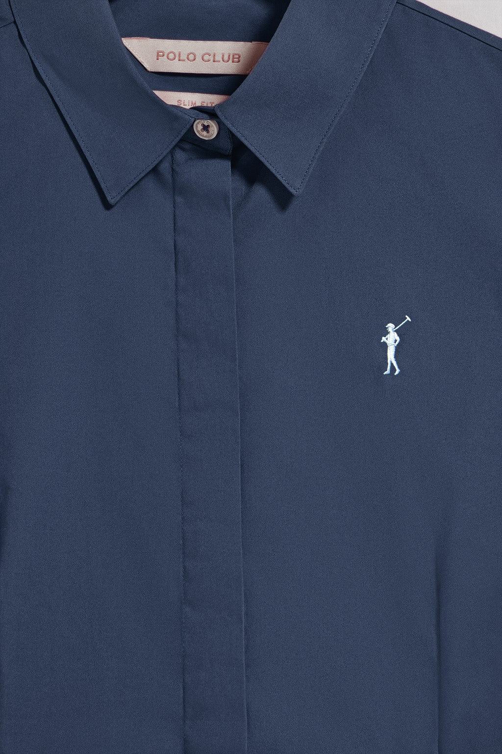 Navy-blue slim-fit poplin shirt with Rigby Go embroidered logo - Image 6
