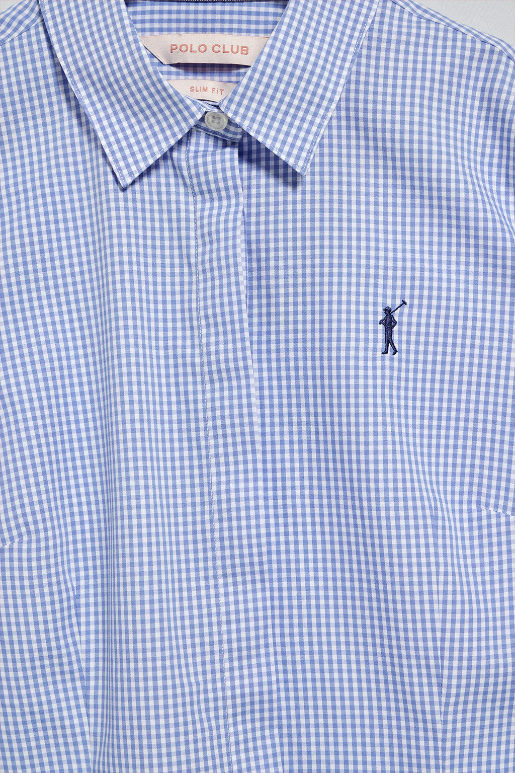 Blue vichy check shirt with Rigby Go embroidered logo - Image 7