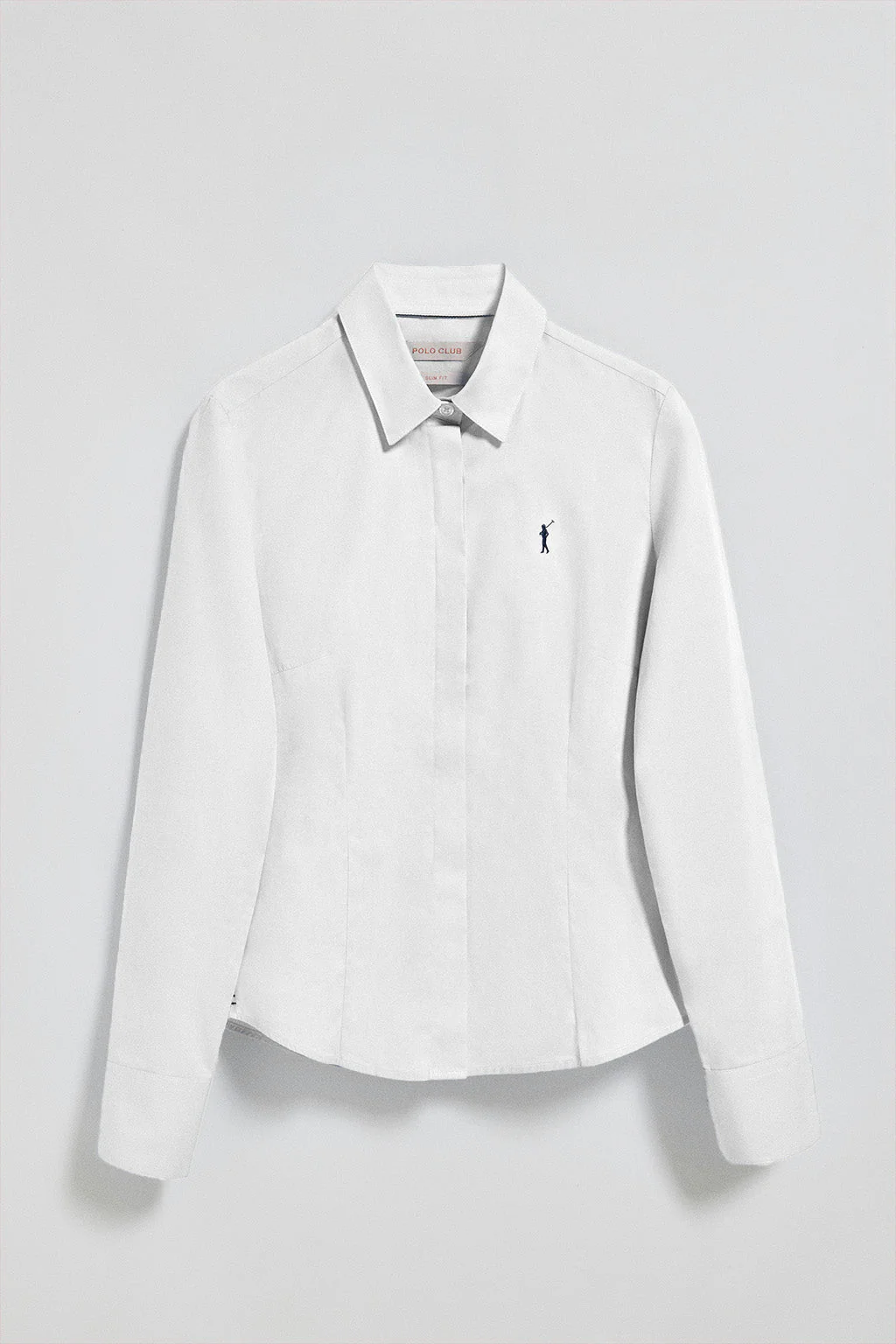 White slim-fit poplin shirt with Rigby Go embroidered logo - Image 8