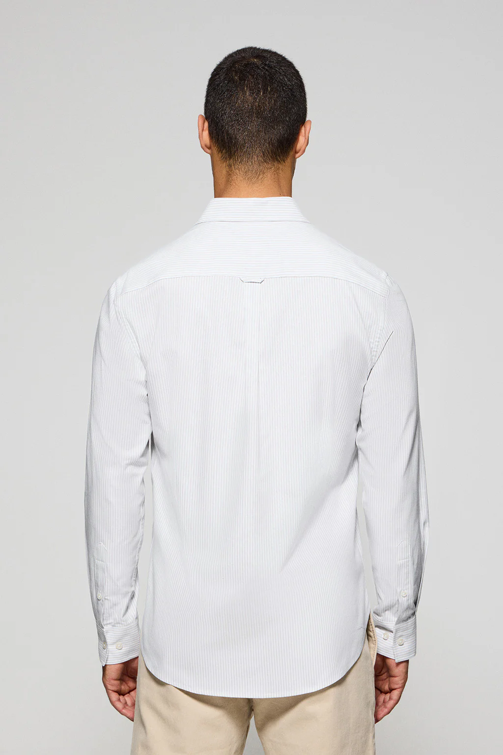 Light-grey striped shirt Yale with Rigby Go embroidered logo - Image 2