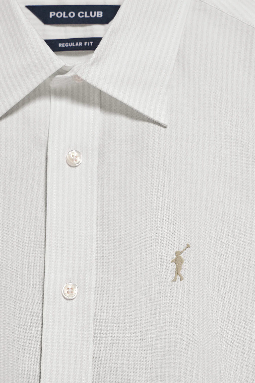 Light-grey striped shirt Yale with Rigby Go embroidered logo - Image 6