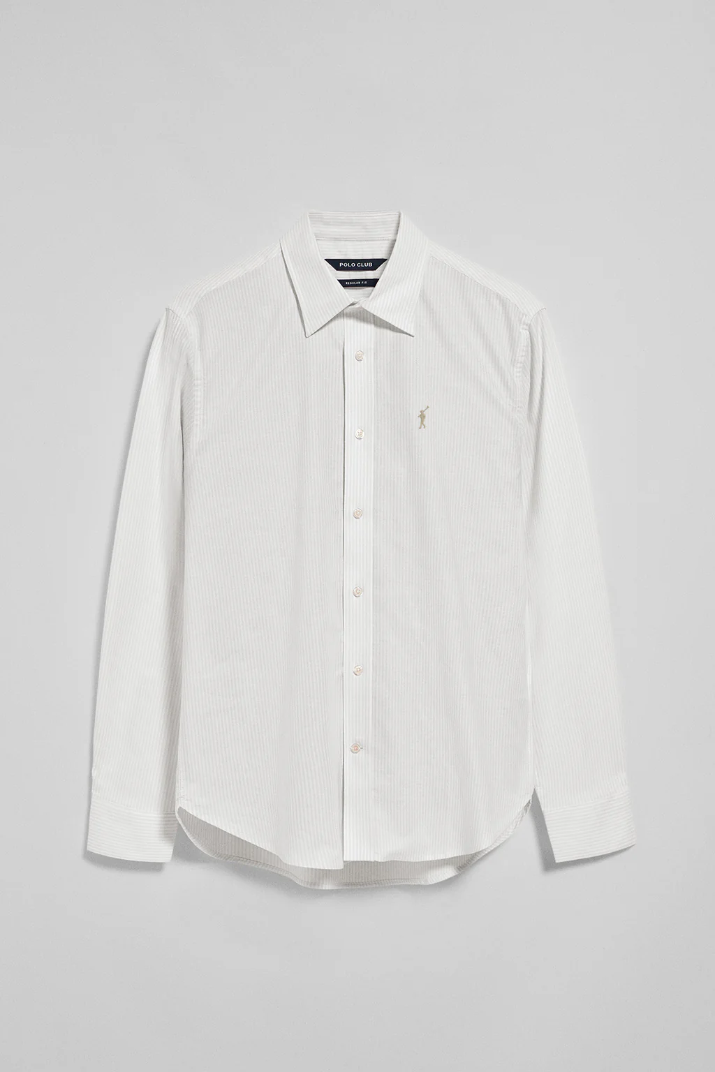 Light-grey striped shirt Yale with Rigby Go embroidered logo - Image 7
