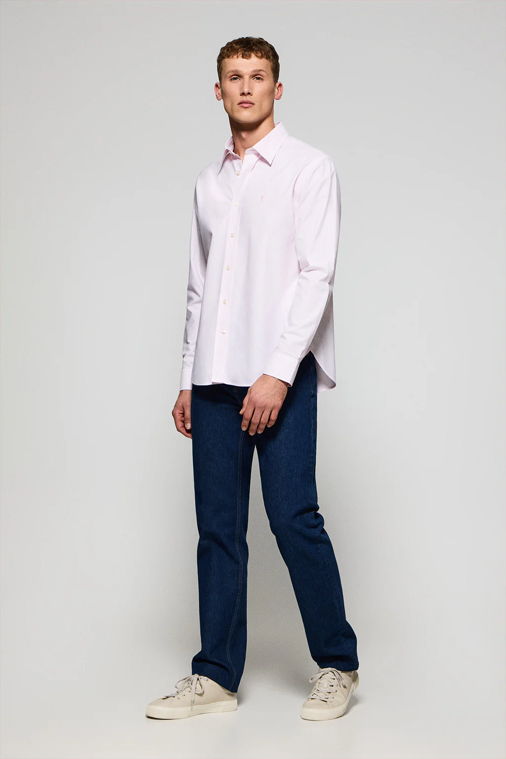 Pink striped shirt Yale with Rigby Go embroidered logo - Image 4