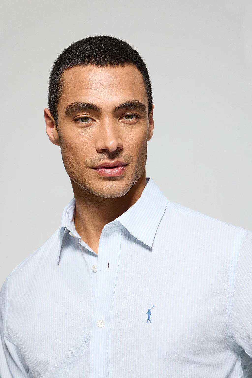 Light-blue striped shirt Yale with Rigby Go embroidered logo - Image 3
