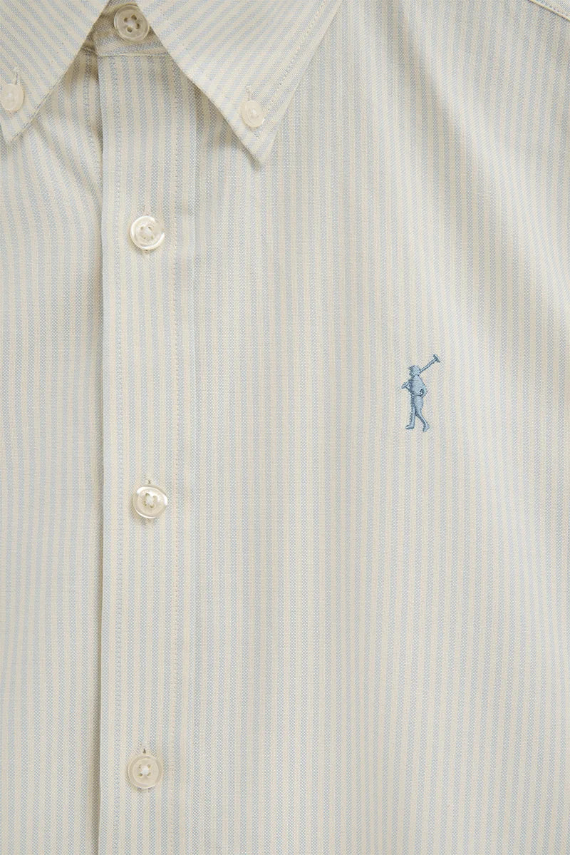 Light-blue long-sleeve striped shirt with regular fit and Rigby Go embroidery - Image 6