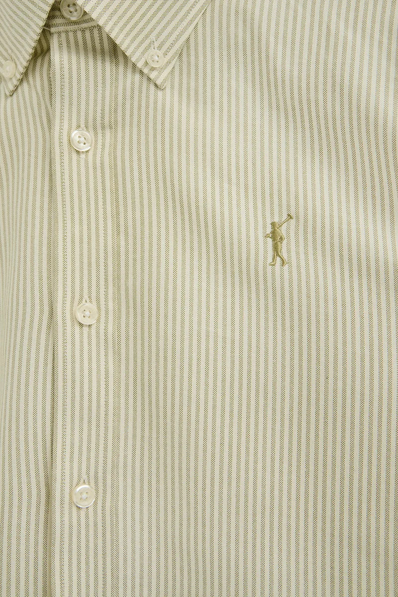 Leaf-green long-sleeve striped shirt with regular fit and Rigby Go embroidery - Image 7