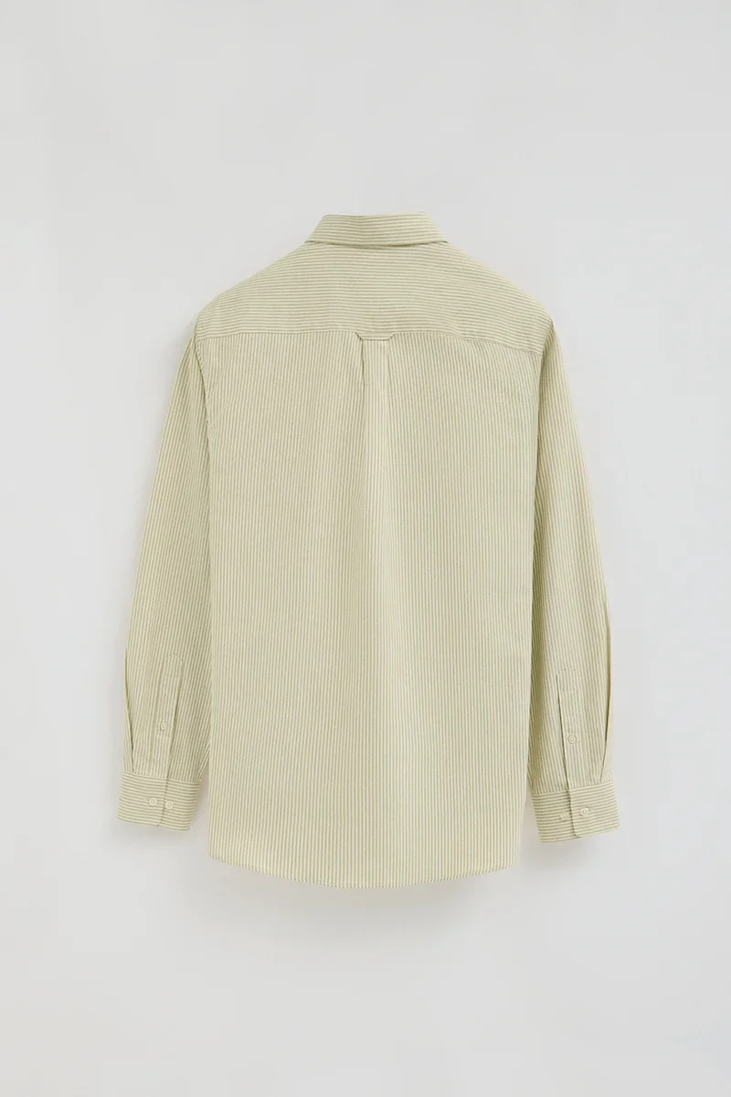 Leaf-green long-sleeve striped shirt with regular fit and Rigby Go embroidery - Image 8