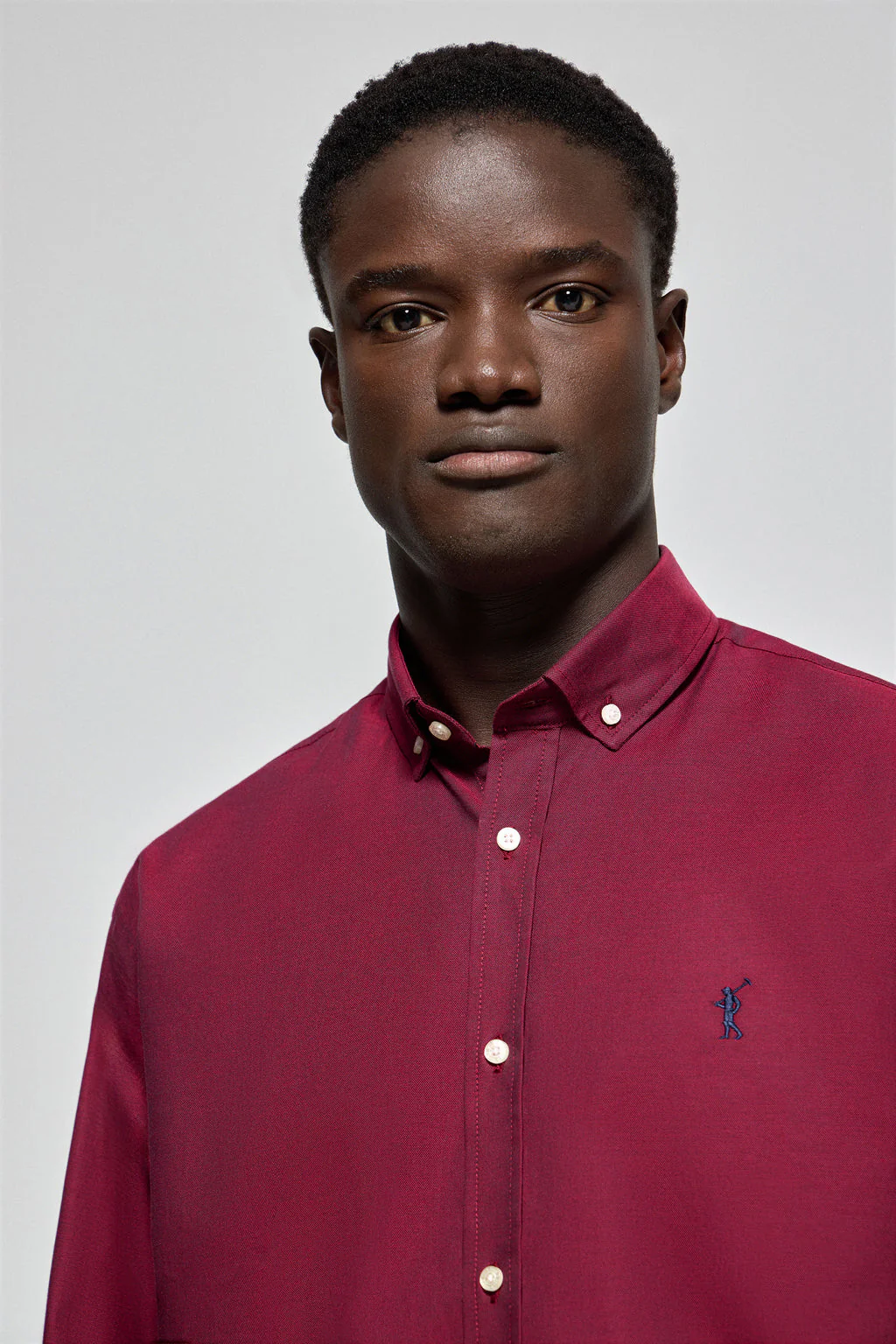 Burgundy Oxford shirt Rio with Rigby Go embroidered logo - Image 2