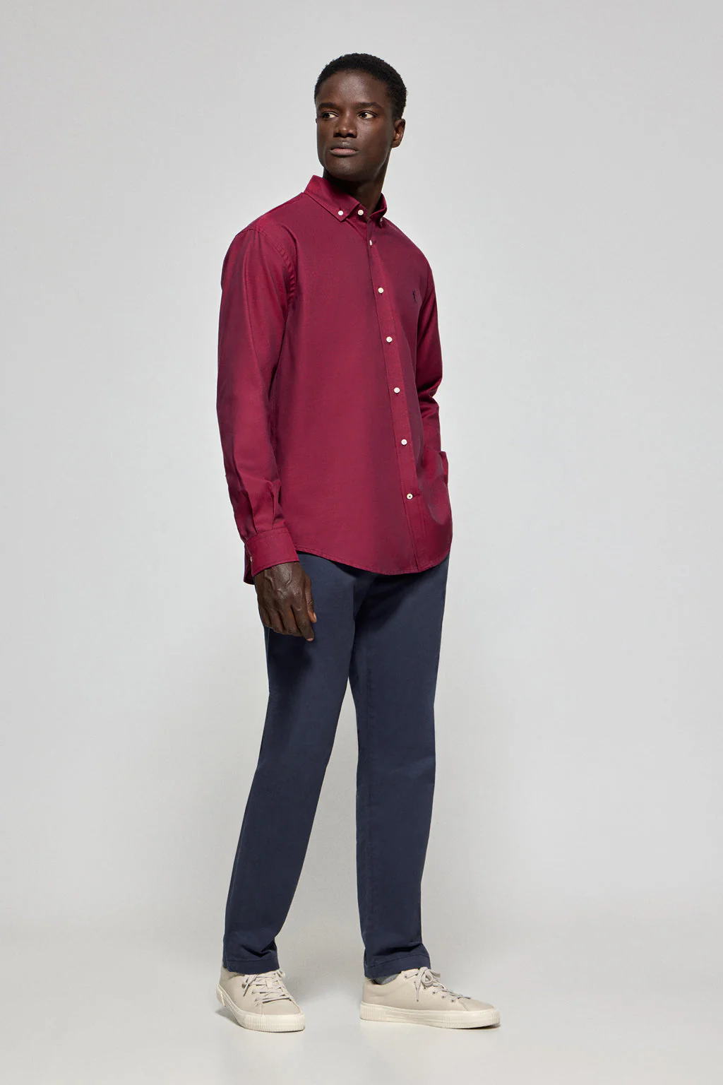 Burgundy Oxford shirt Rio with Rigby Go embroidered logo - Image 3