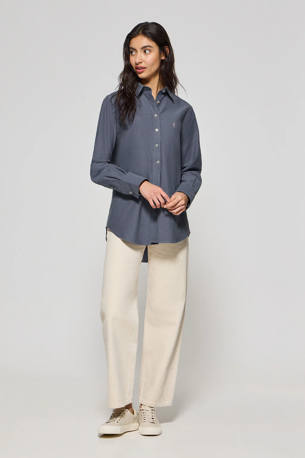 Blue Oxford shirt Sabina with embroidered Rigby Go logo - Image 4