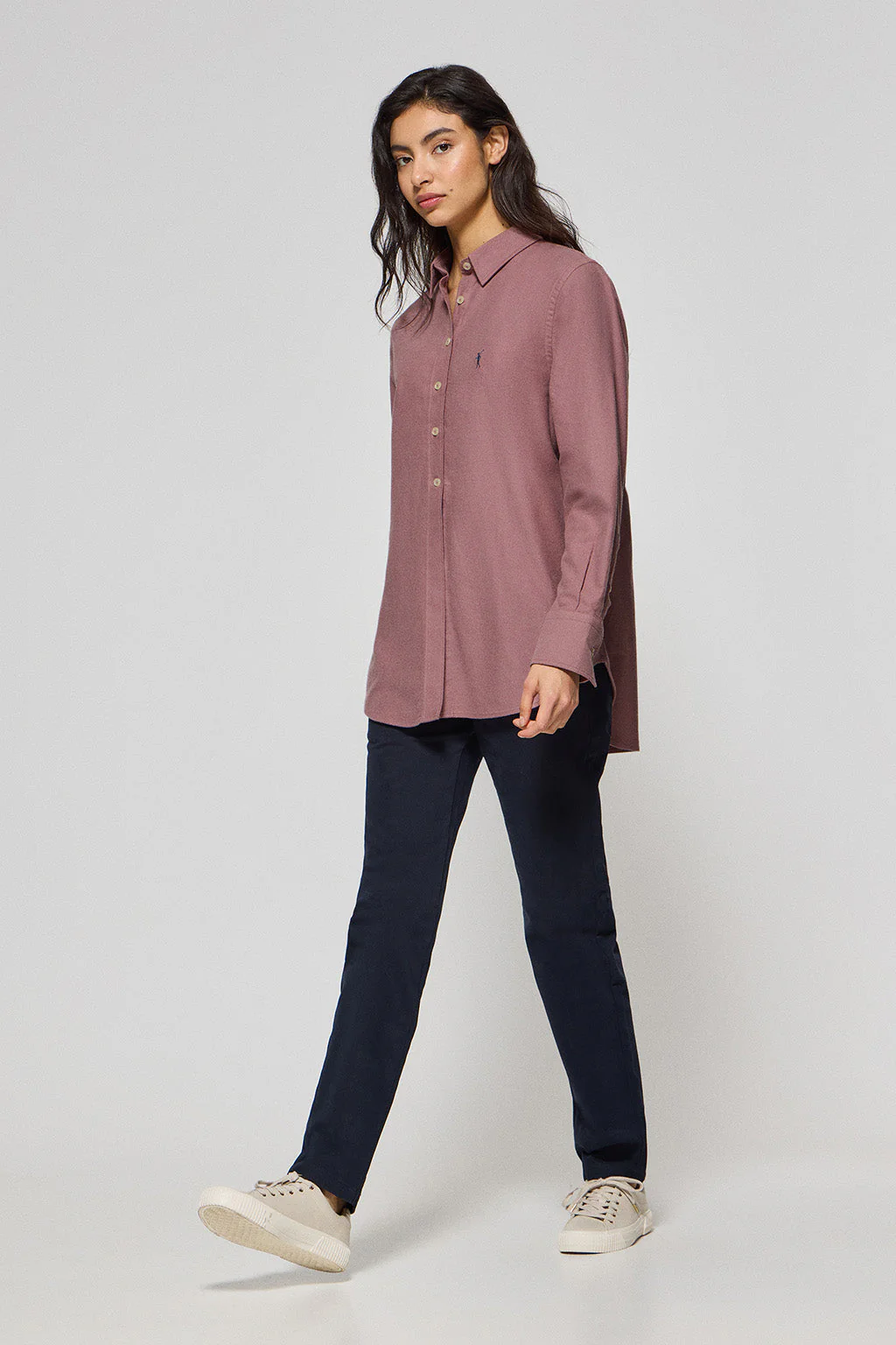 Burgundy Oxford shirt Sabina with embroidered Rigby Go logo - Image 3
