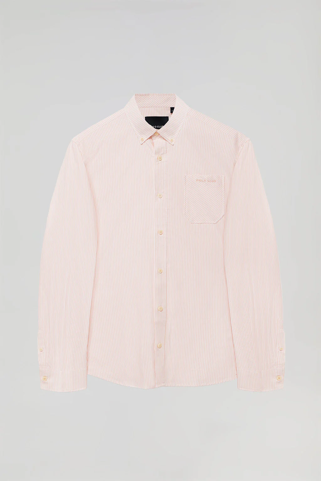 Soft orange striped Oxford shirt with Polo Club embroidery - Image 7