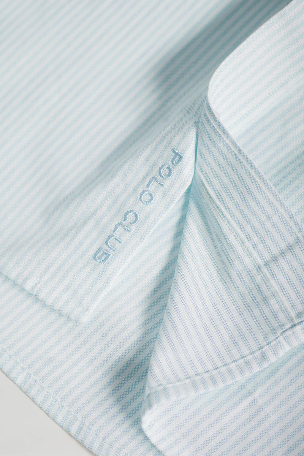 Sky-blue striped Oxford shirt with Polo Club embroidery - Image 8