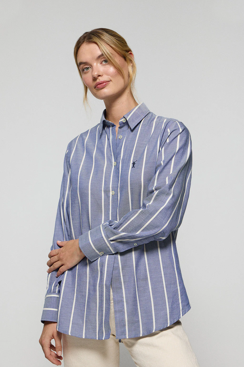 Blue relax shirt Salima with Rigby Go logo - Image 4