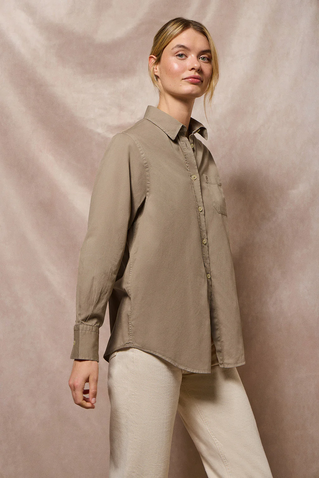 Camel shirt Simona with monogram PC embroidery - Image 12