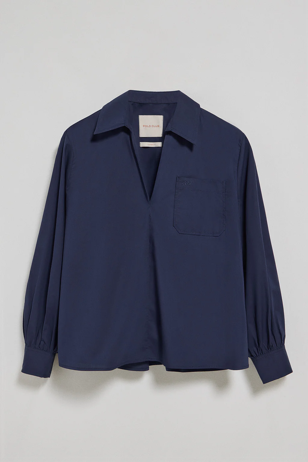 Navy-blue cotton blouse Solar with embroidered detail - Image 8