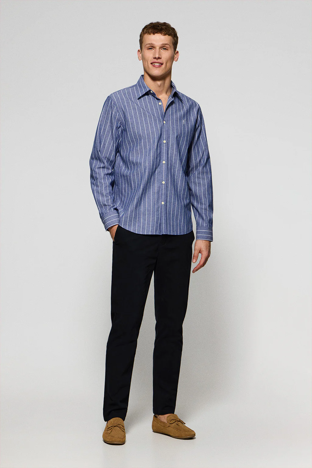 Blue regular-fit striped shirt St James with Rigby Go logo - Image 4