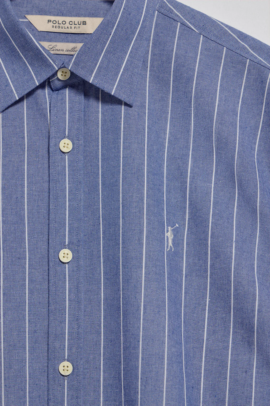 Blue regular-fit striped shirt St James with Rigby Go logo - Image 6