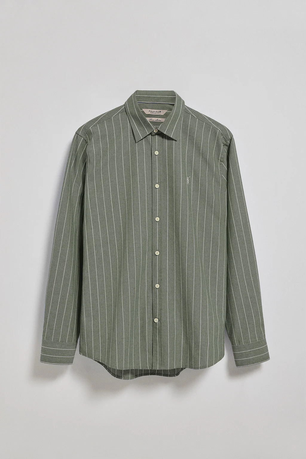 Khaki regular-fit striped shirt St James with Rigby Go logo - Image 5