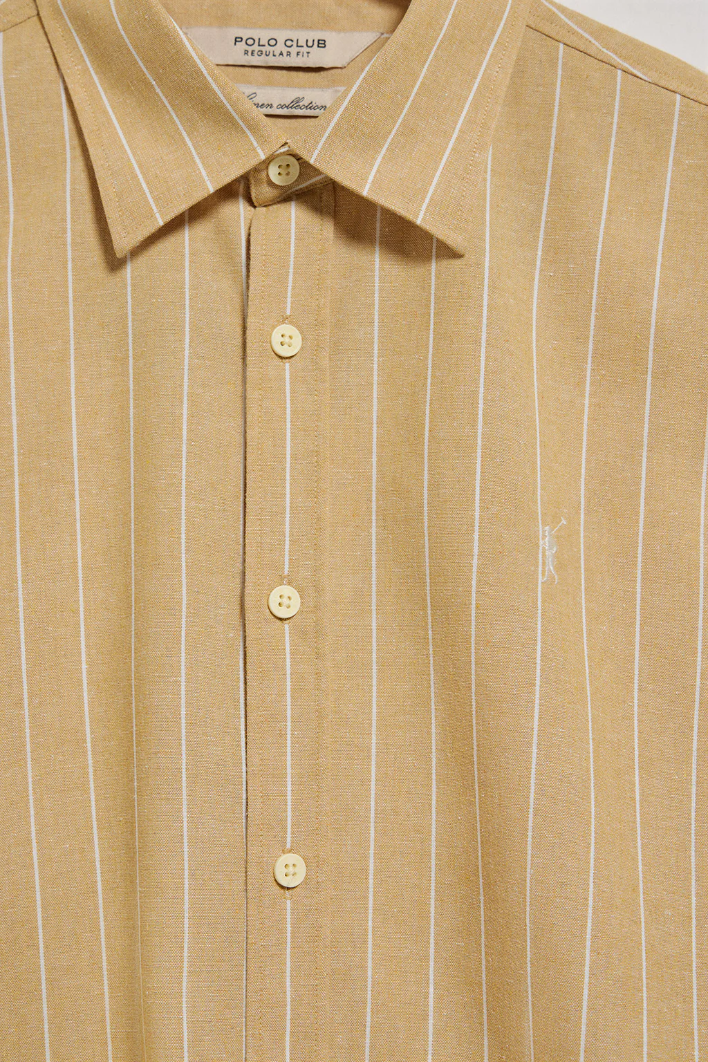 Mustard regular-fit striped shirt St James with Rigby Go logo - Image 6