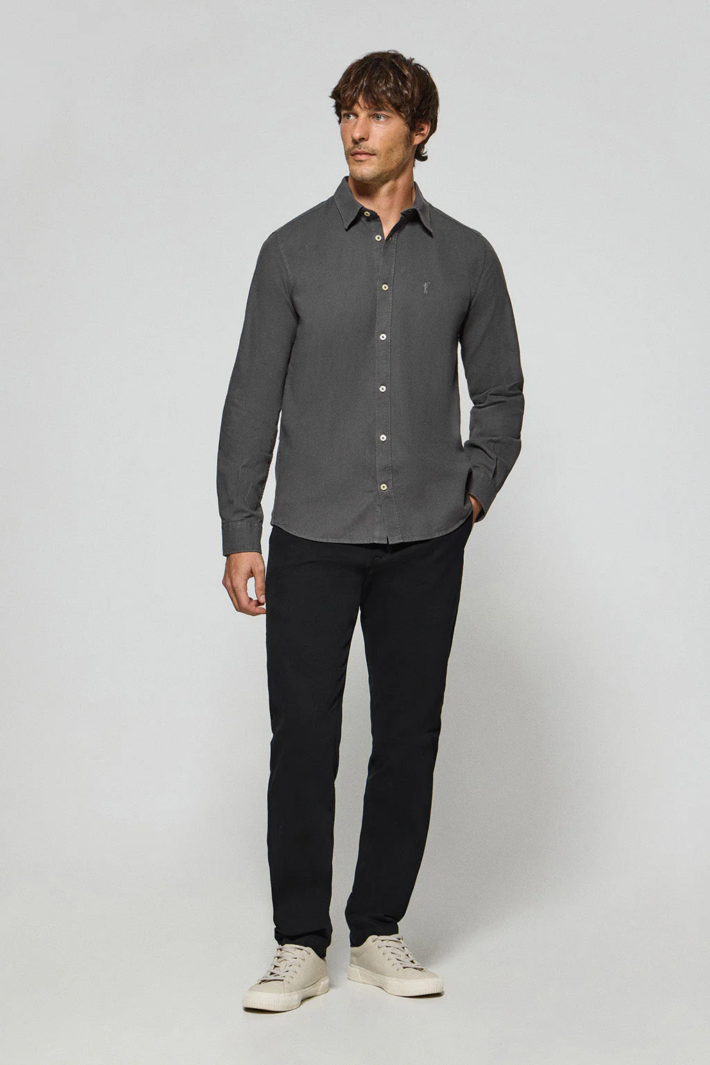 Dark-gray shirt Stanford with Rigby Go tonal embroidered logo - Image 3